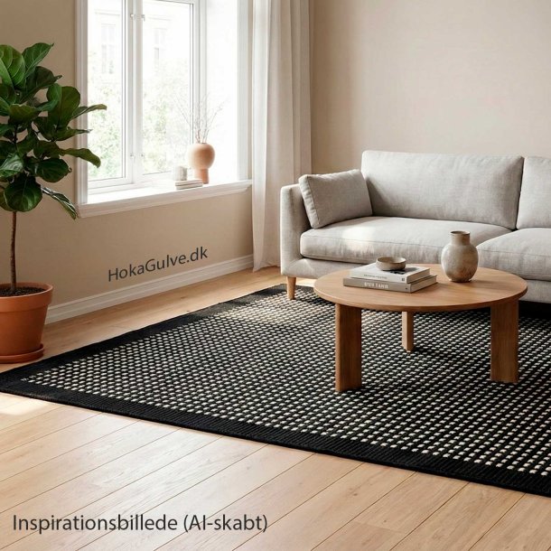 Kelim Uldt�ppe Luxor Black/White