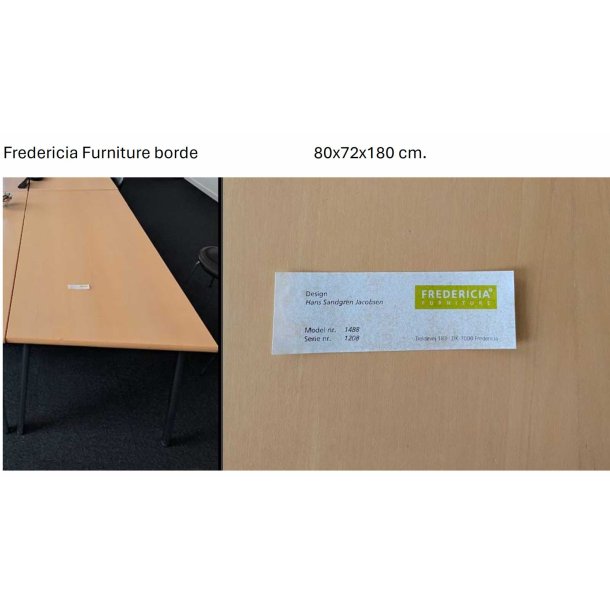 Fredericia Furniture borde 80x72x180 cm (brugt)